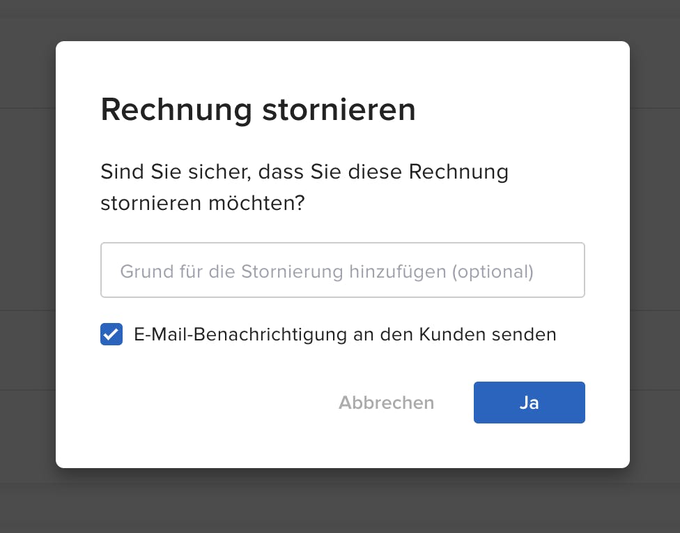 Eine ausgestellte Rechnung stornieren | Houzz